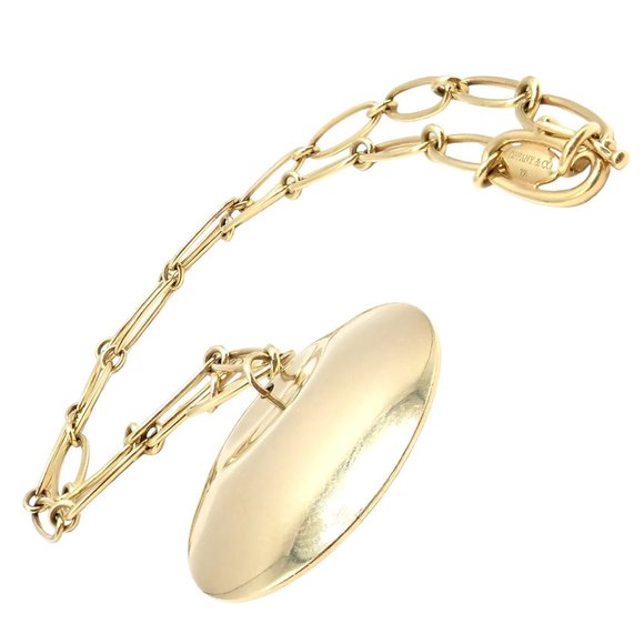 Authentic! Tiffany & Co Peretti 18k Yellow Gold 30mm Disc Pendant Necklace - Picture 9 of 12